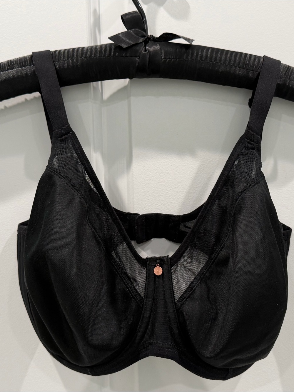 Elomi Black Support Bra with Mesh Accents